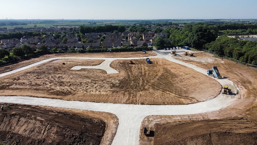 Aerial view of Beal Homes’ new St Mary’s View site