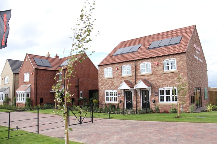 Street scene of new show homes in Goole